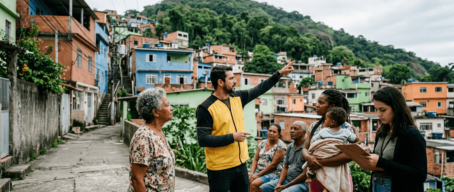 Formação, planejamento e simulados com quem vive o território.